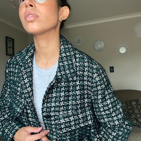 Mango Tweed Style Jacket With Collar - Picture 5 of 10